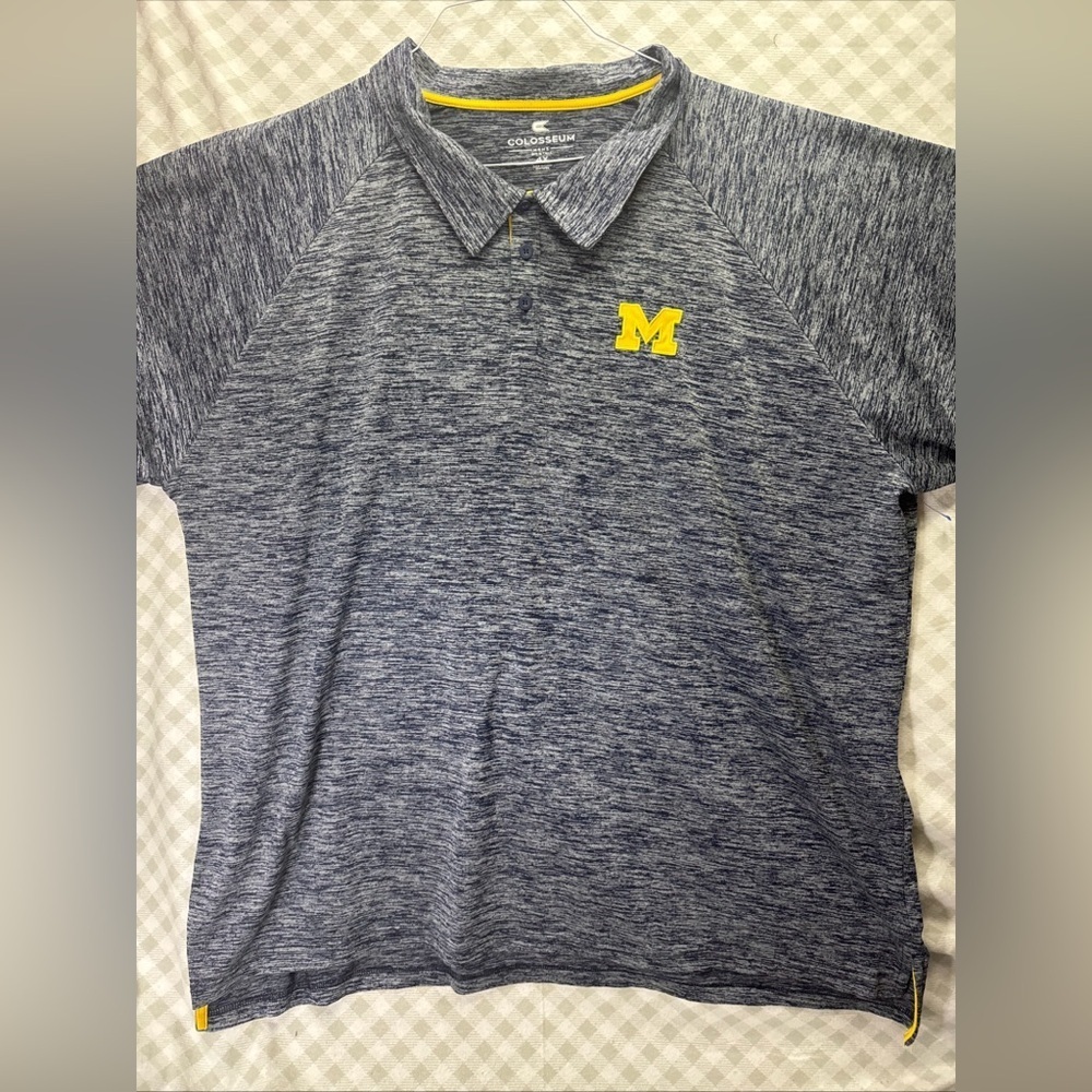 Michigan Wolverines Colosseum Big & Tall Down Swing Polo - Navy